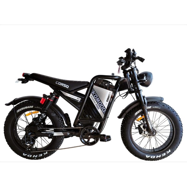 Електрофетбайк 20 ST Corso «KOMODO PRO» KD-74260 сталь, двигун 1000W, акумулятор 48V 21Ah літієвий, (к-т SHIMANO) чорний